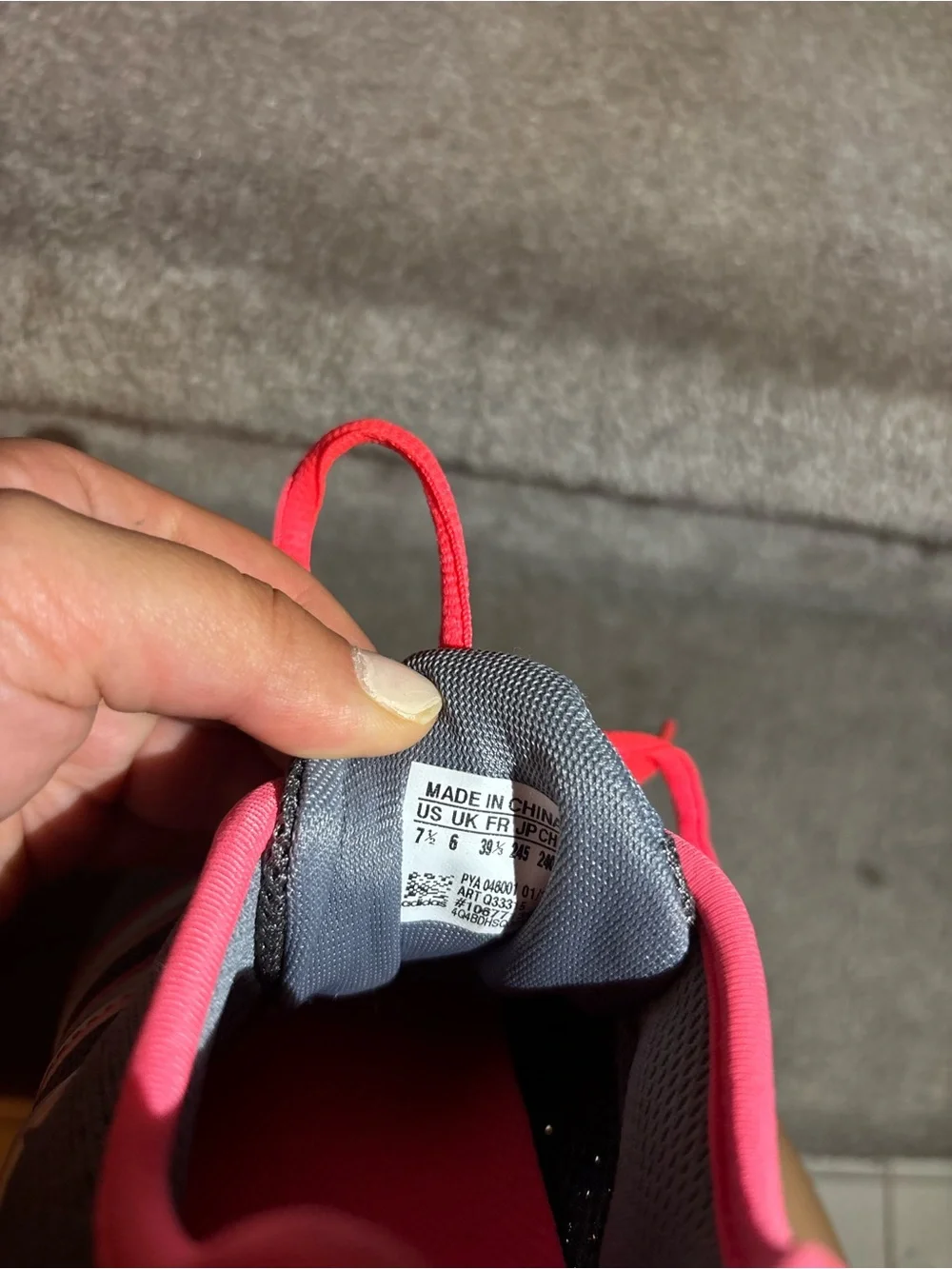 adidas Gray and Pink Athletic Sneakers - Lace-Up Trainers